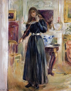 boy playing a violin Painting - Julie Playing a Violin Berthe Morisot
